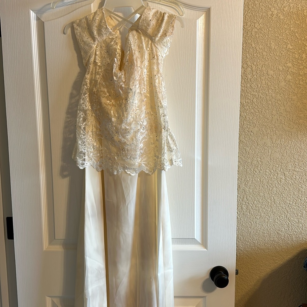 Off white beautiful lace top dress